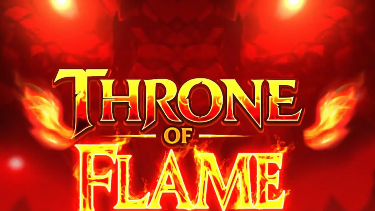 Throne of Flame slot machine interface with dragon and fire theme